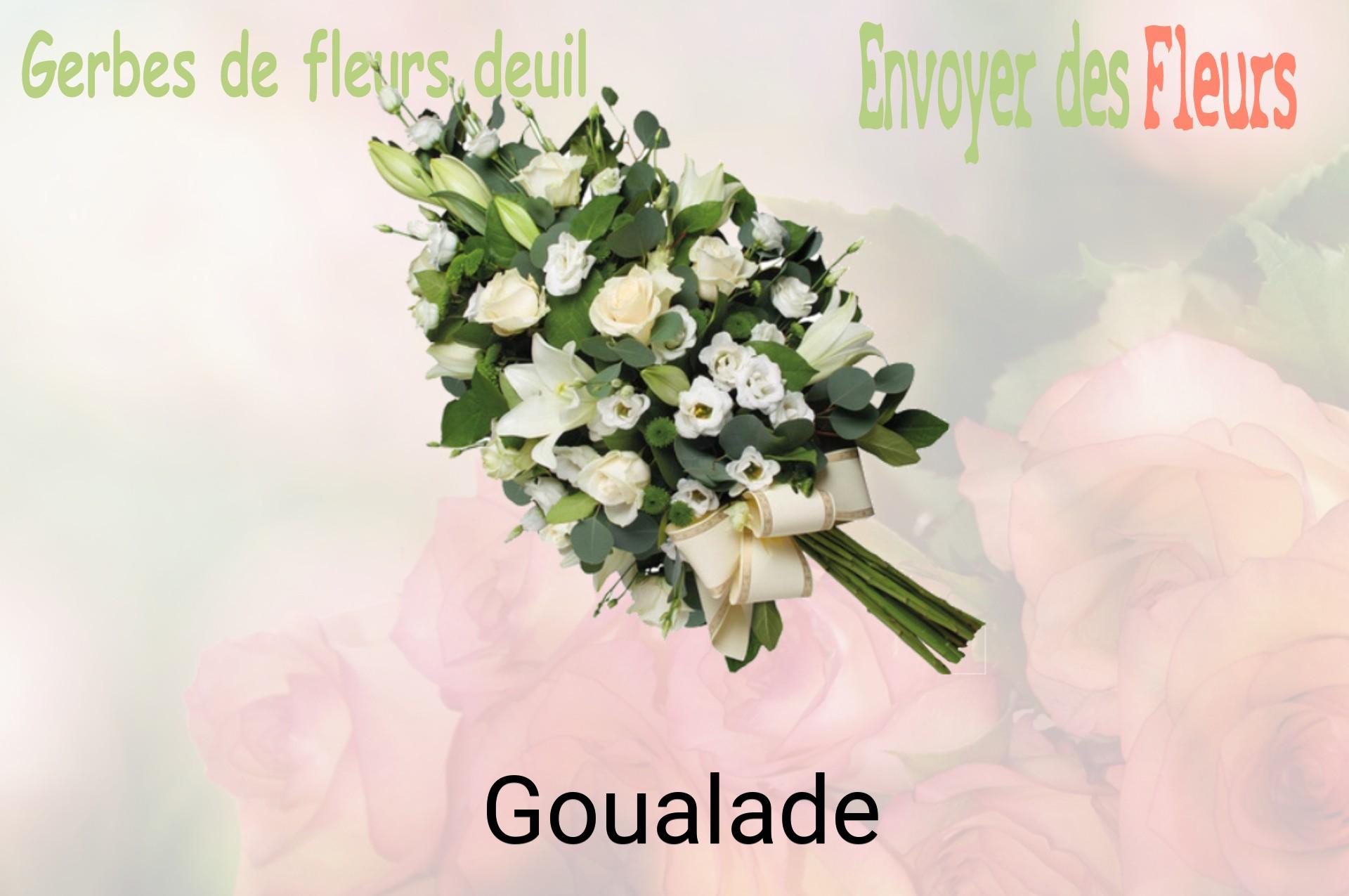 Gerbe de fleurs de deuil livrée à Goualade